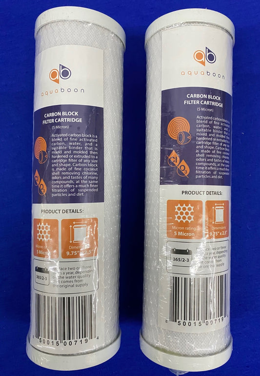 AQUABOON 5001500719 CARBON BLOCK FILTER CARTRIDGE 5 MICRON - 1 LOT QTY 2