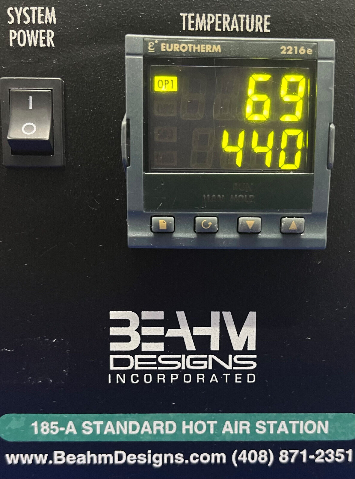 BEAHM DESIGN 185-A STANDARD HOT AIR STATION Hot Air Box REFLOW - TESTED/WORKS