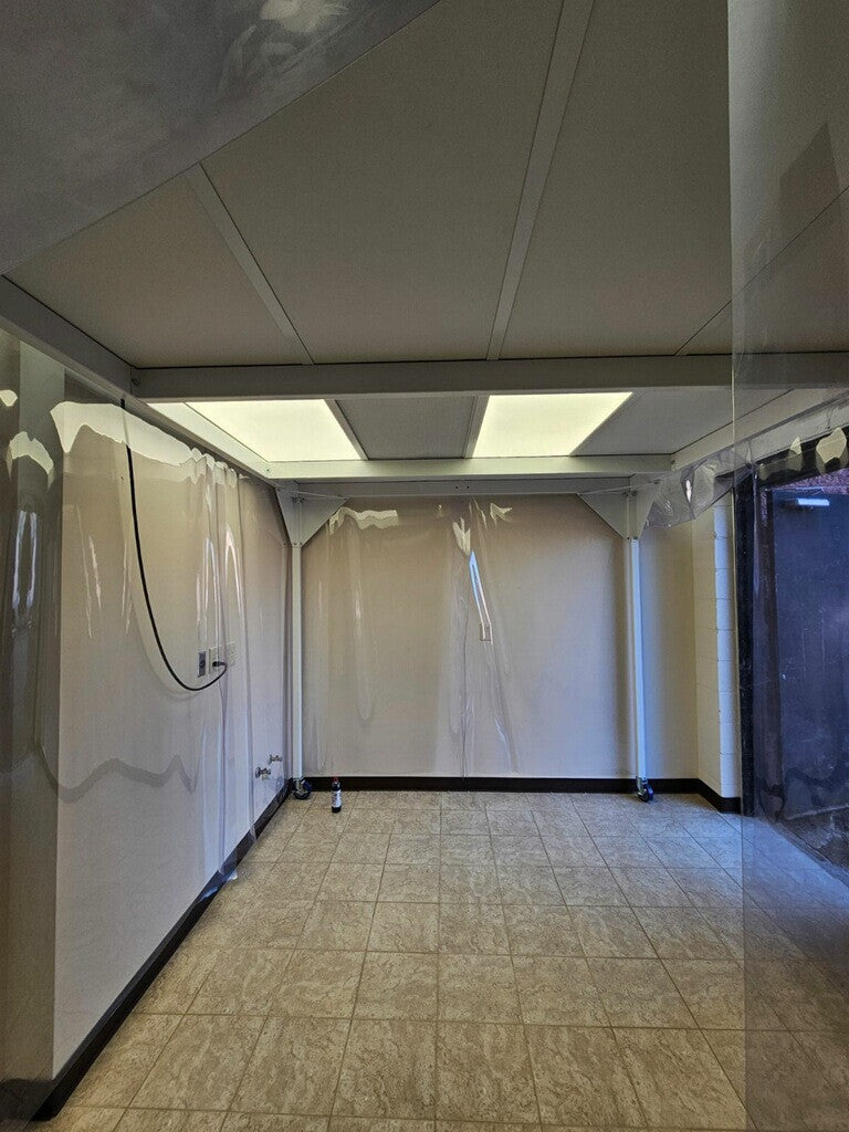 CLEAN AIR PRODUCTS VERTICAL FLOW SOFTWALL PORTABLE CLEANROOM CAP577F-WR-8X10X7'6