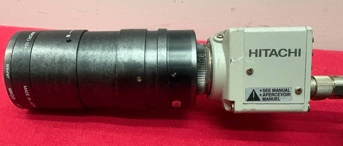 HITACHI KP-D20BU CCD COLOR ANALOG CAMERA w/ COMPUTAR MACRO 10x UV46mm -FOR PARTS