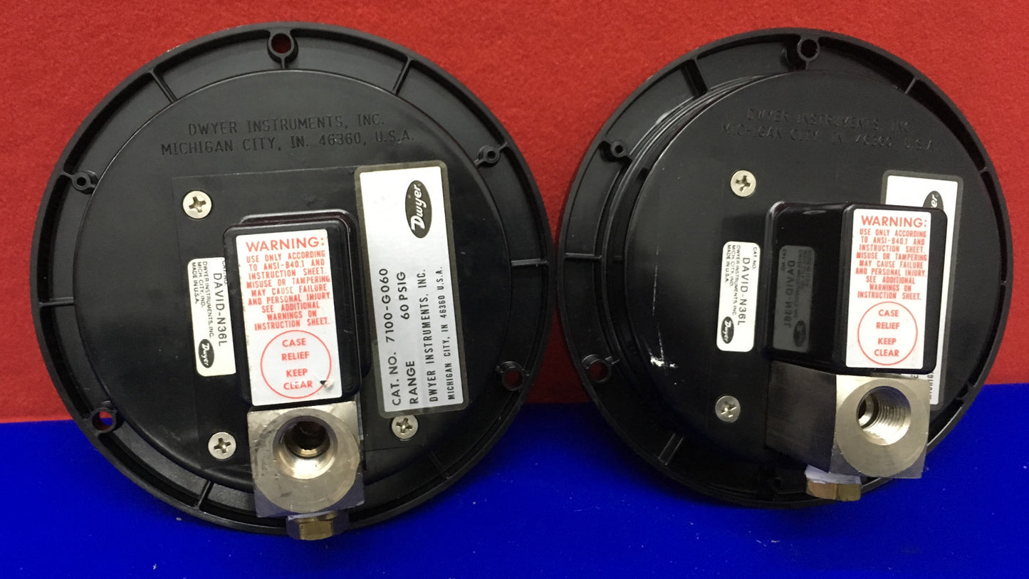 Menge 2 – DWYER 7100-G060 DAVID-N36L SPIRAHELISCHES MESSGERÄT / MESSBEREICH 0–60 PSIG