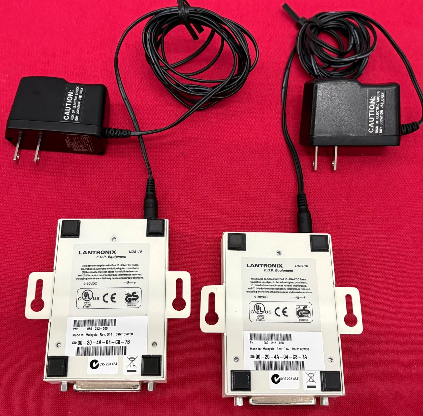 LANTRONIX® UDS-10 SERIAL TO ETHERNET INTERFACE 080-212-000 w/ POWER SUPPLY QTY 2