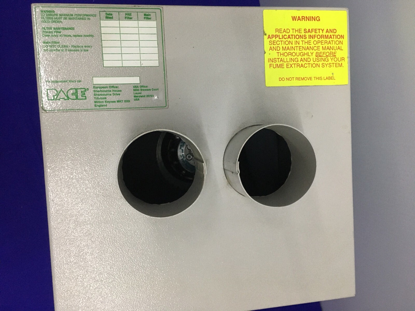 PARA PIEZAS/REPARACIÓN PACE 8888-0825 / 88880825 SUMINISTRO DE EXTRACTOR DE HUMOS 110 FREC 60 