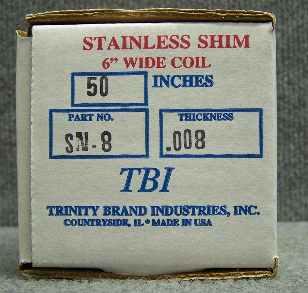 TRINITY BRAND SN-8 EDELSTAHL-UNTERLEGSCHEIBE, 6" BREIT, 50" LÄNGE, 0,008 DICKE