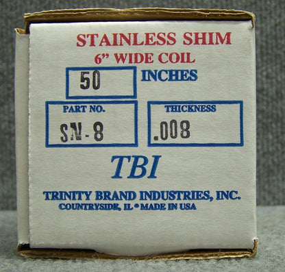 TRINITY BRAND SN-8 EDELSTAHL-UNTERLEGSCHEIBE, 6" BREIT, 50" LÄNGE, 0,008 DICKE