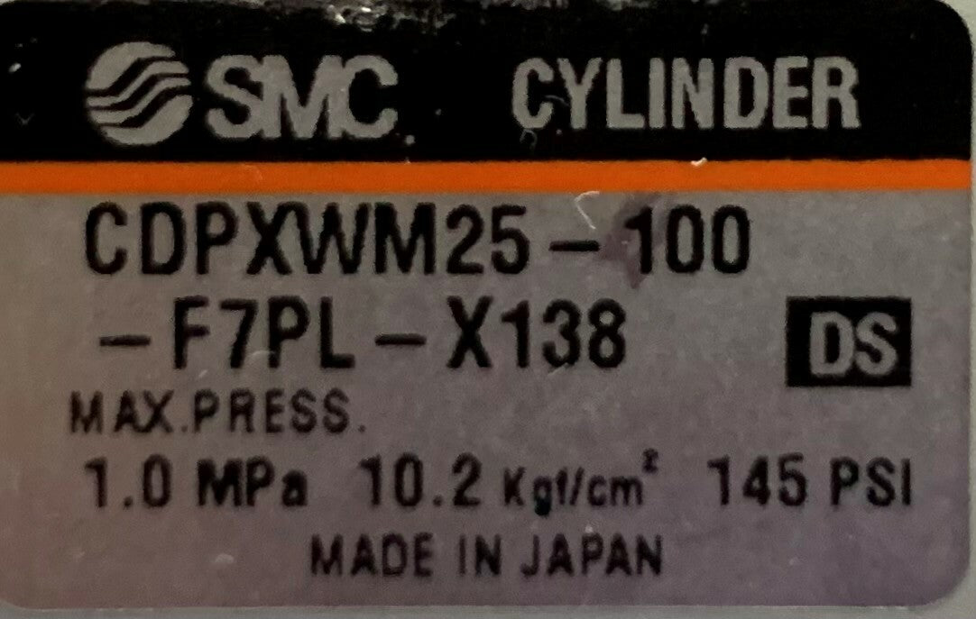 SMC Zylinderschlitten CDPXWM25-100-F7PL-X138 / CDPXWM25100F7PLX138