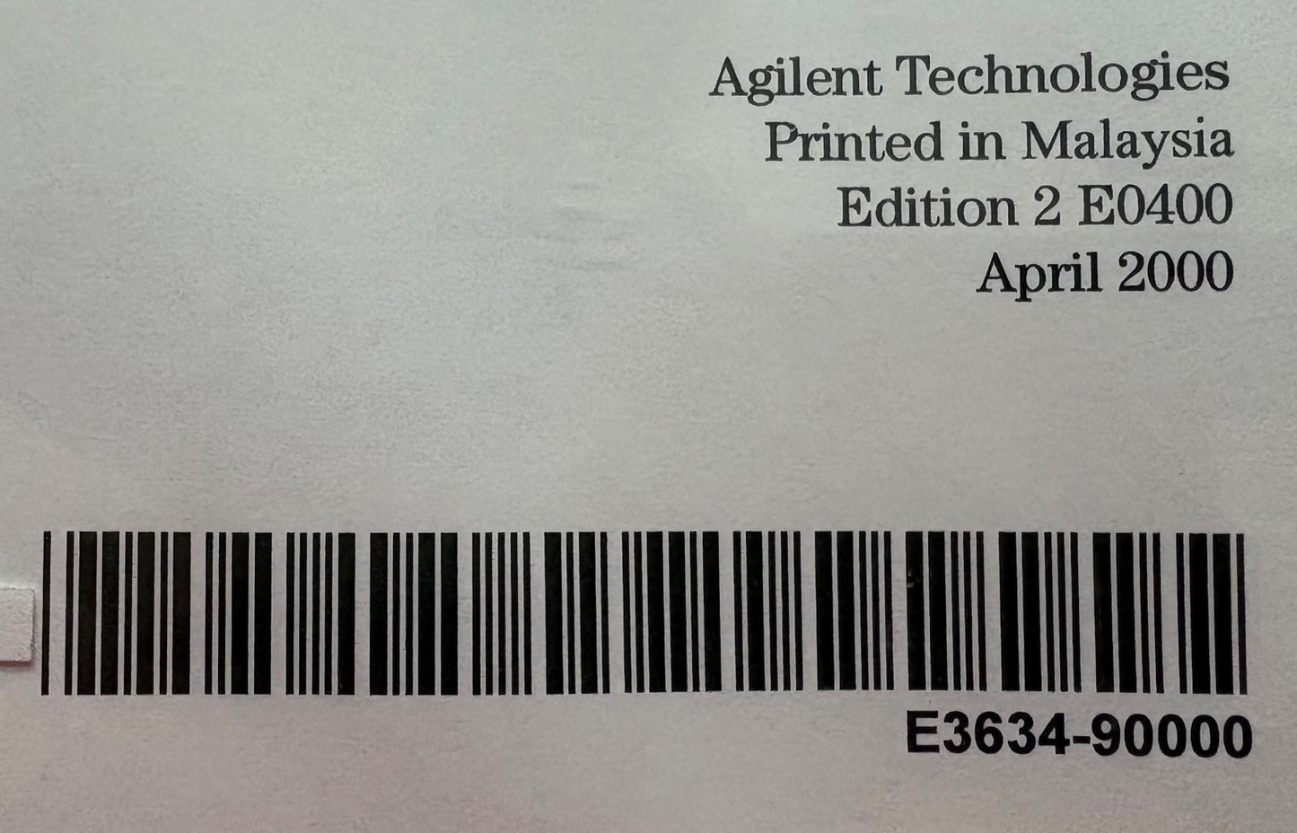 AGILENT TECH E3633A & E3634A USER GUIDE / SERVICE GUIDE E3634-90000
