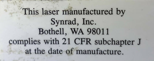 Synrad H 48-1-28W 4670 Laser 30VAC PIEZAS O REPARACIÓN