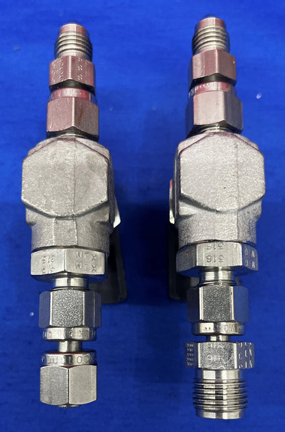 Lote de 2 válvulas de bola de acero inoxidable 312-K-BLK-XP98 de FLOLOK