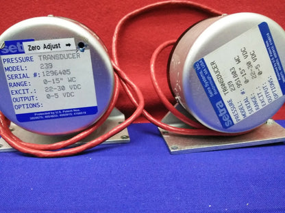 LOTTO DI 2 TRASDUTTORI SETRA 239 GAMMA 0-15” WC 