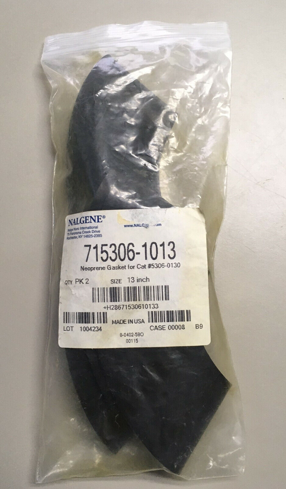 1 PAQUET DE 2 - JOINT EN NÉOPRÈNE NALGENE ® 715306-1013 13" POUR #5306-0130