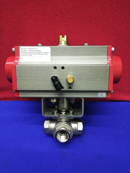 TRIAC 38TX0502R2SXXL 2R40SR SPRING RETURN ACTUATOR MOUNTED TO 38 SERIES 3-WAY 31