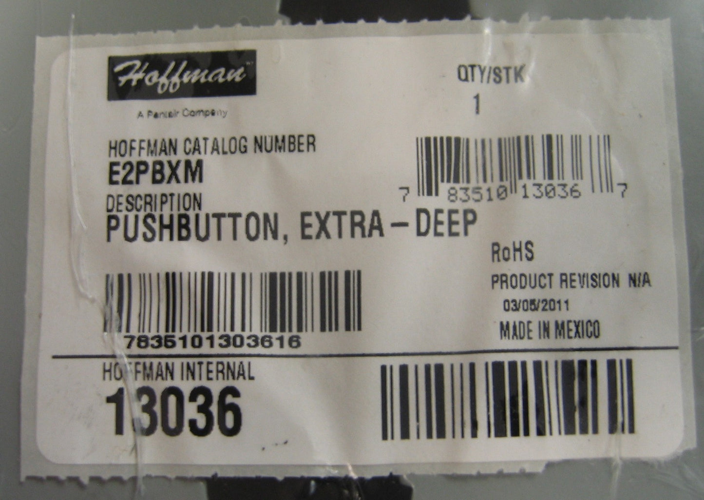 PULSANTE HOFFMAN E2PBXM, SCATOLA DI CONTENITORE EXTRA-PROFONDA