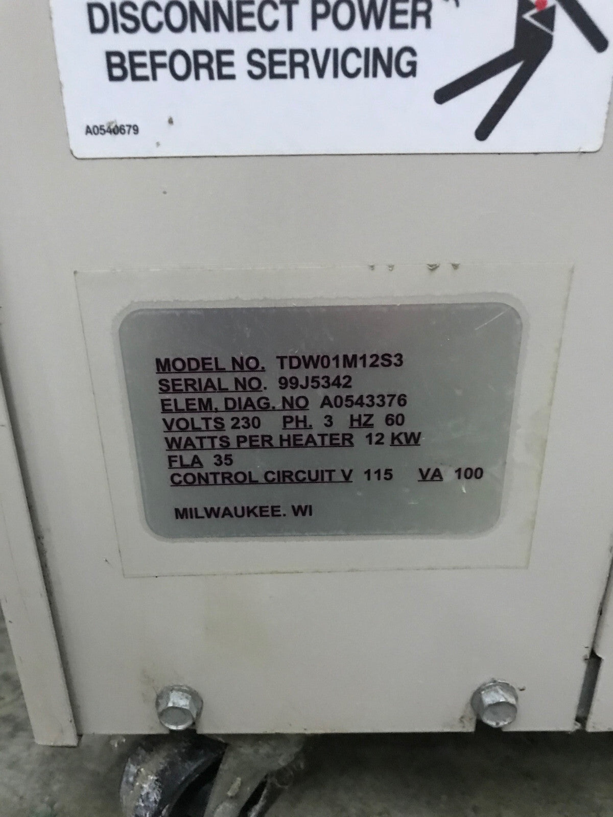 AEC APPLICATION ENGINEERING TDW01M12S3 CONTROLLER TEMPERATURA ACQUA - PER PARTI/RIPARAZIONI 