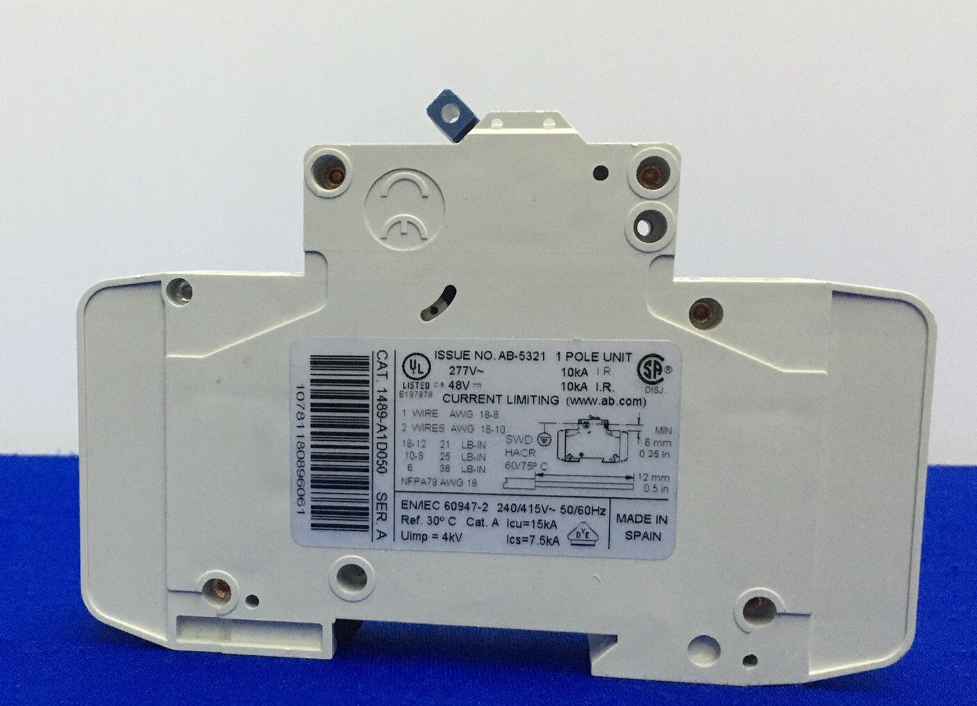 Allen-Bradley Allen Bradley AB 1489-A 1489-A1D050 SER A INTERRUTTORE AUTOMATICO 1 POLO