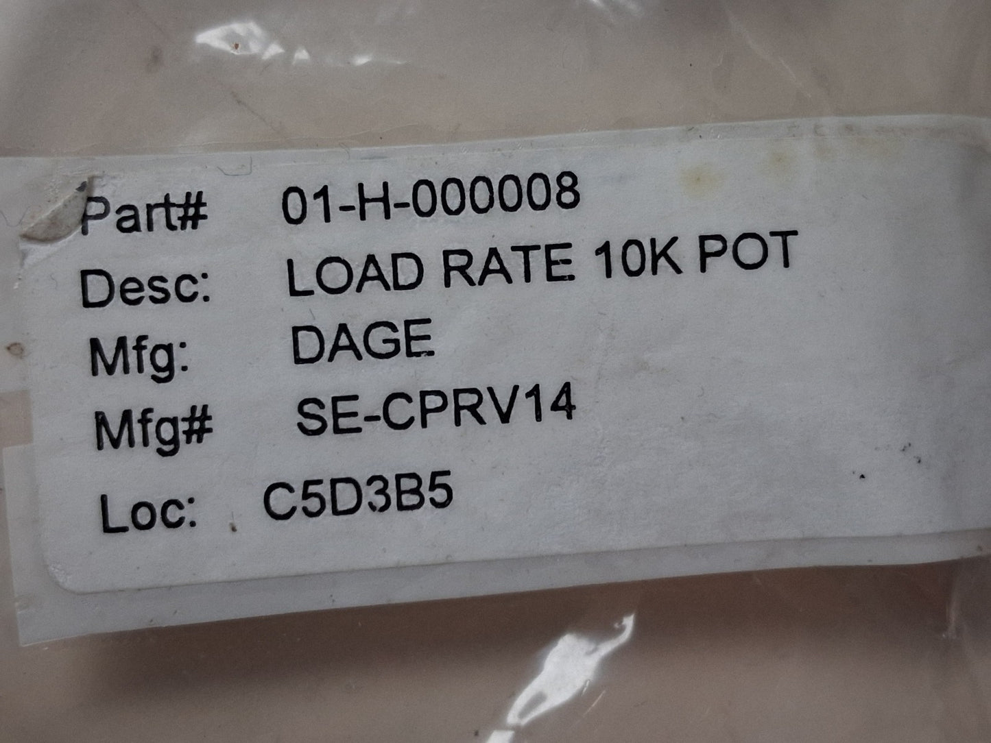 VINTAGE DAGE SPARE PART  LOAD RATE 10K POT  01-H-00008 rs 10k klin