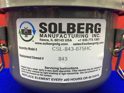 Filtro de acero al carbono Solberg, filtro incluido, modelo CSL-843-075HC