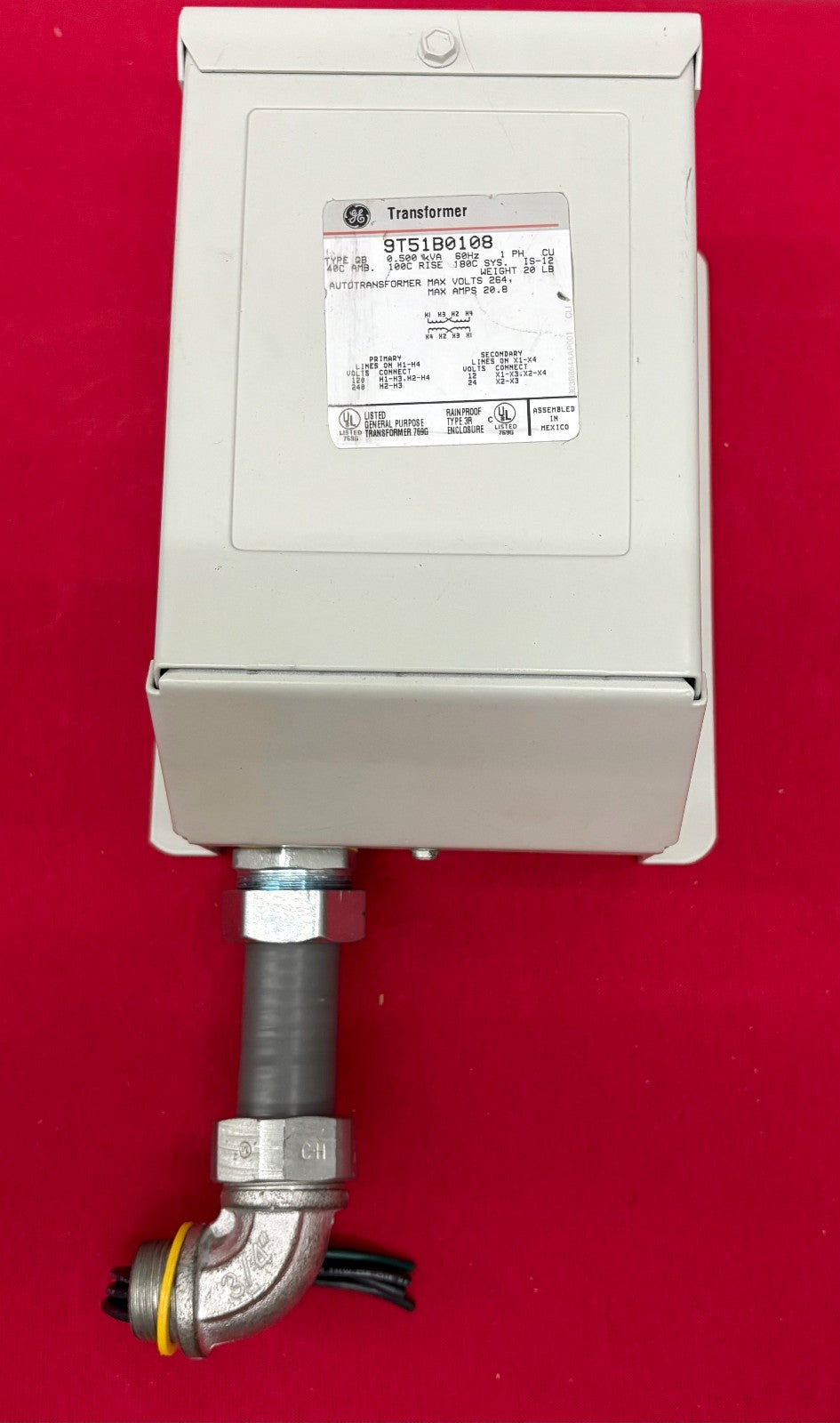 GE TRANSFORMER 9T51B0108 TYPE QB AUTOTRANSFORMER