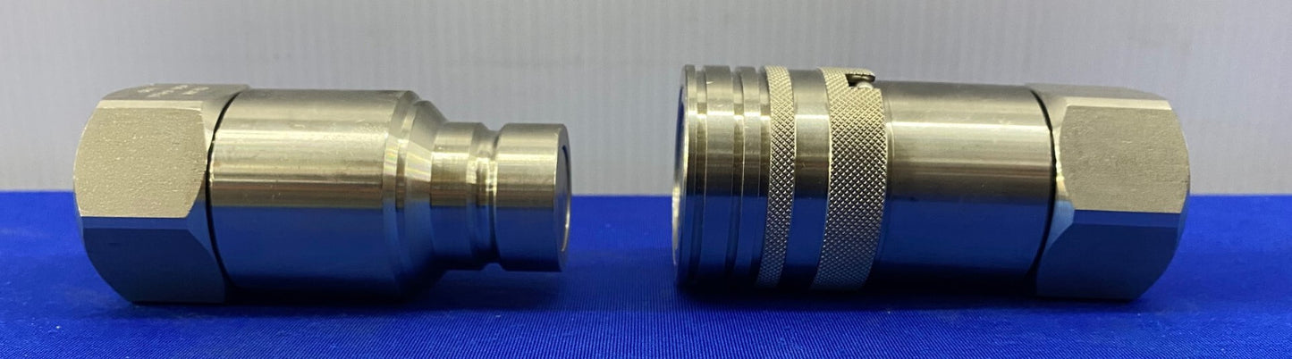 CEJN 766 6411 SS FLAT FACE QUICK-CONNECT COUPLING & NIPPLE  3/4" FEMALE