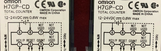 Lotto di 2 contatori totali Omron H7GP-CD 12-24VDC. 6 cifre