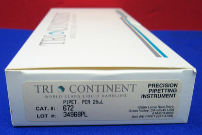INSTRUMENTO DE PIPETEO DE PRECISIÓN TRI CONTINENT CAT#672 PIPETA PCR 25 µL