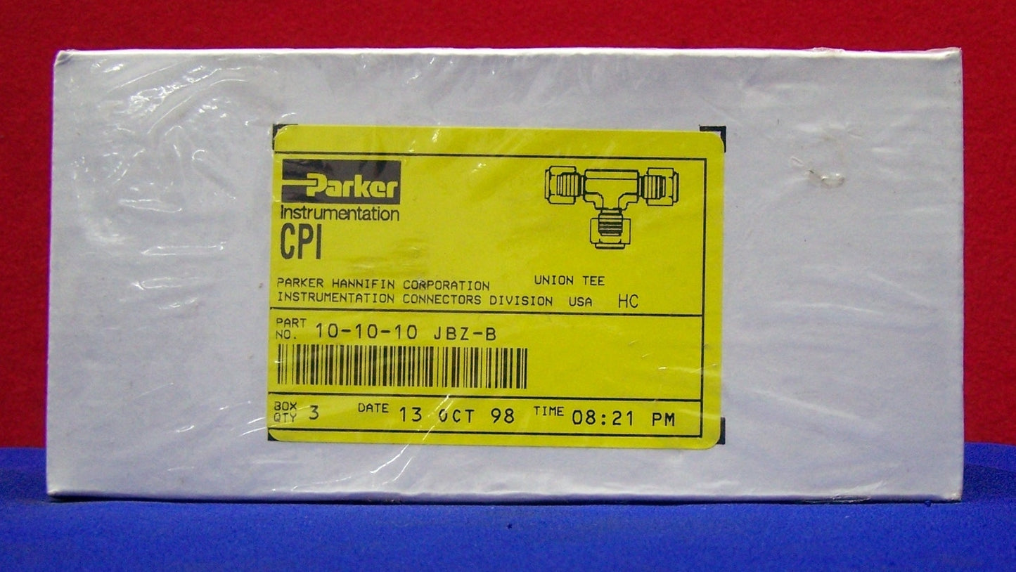 PARKER INSTRUMENTATION HANNIFIN 10-10-10 JBZ-B RACCORDO A T IN OTTONE QTY DI 3 RACCORDI A T