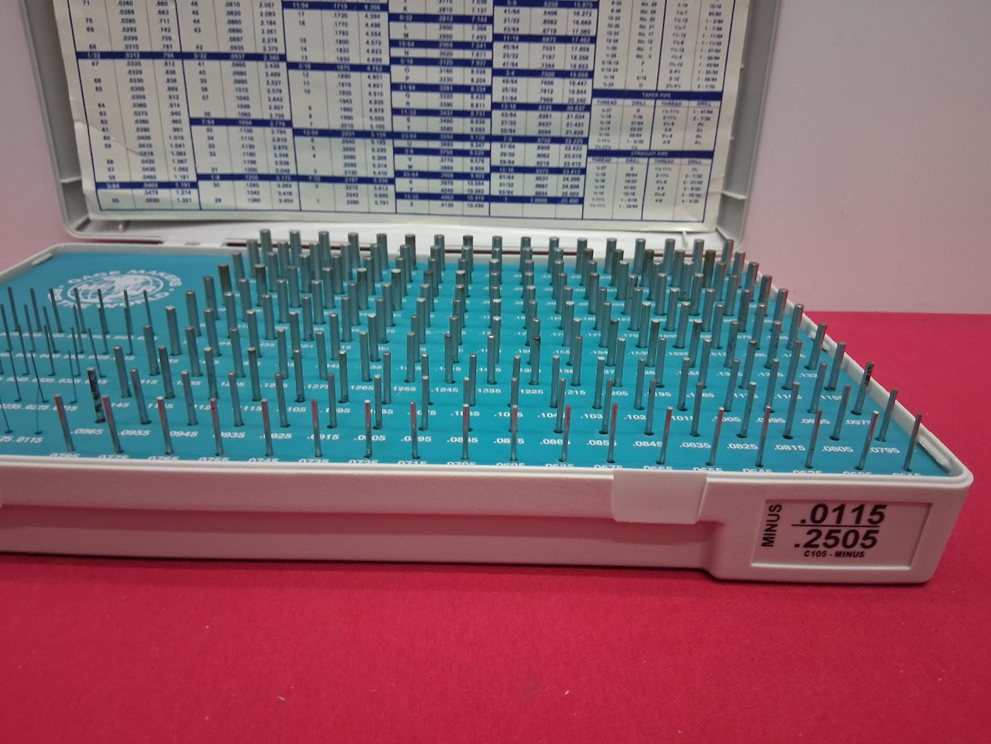 Meyer Gage C105 Minus Pin Gage Set .0115 - .2505 240 Pcs COMPLETE Class Z