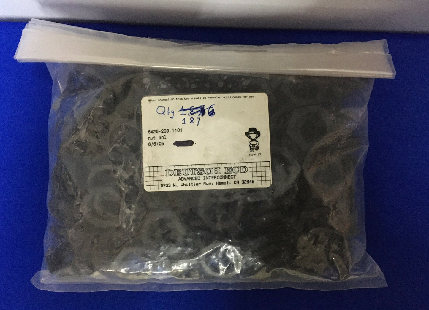 1 Paket mit 187 Stück – Deutsch ECD Advanced Interconnect 6426-209-1101 Mutter PNL