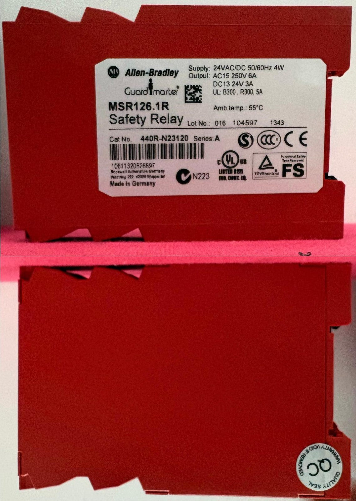 Allen Bradley AB 440R-N23120 SER. A GUARDMASTER ® MSR126.1R SAFETY RELAY