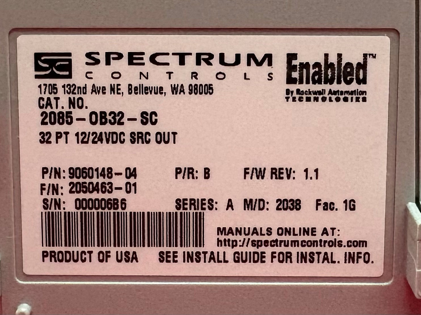 スペクトラムコントロールズ 2085-OB32-SC 32チャンネル 2085 MICRO800 拡張I/Oソース