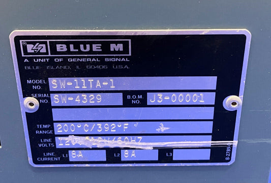 BLUE M MODEL SW-11TA-A ENKELE WAND ZWAARTEKRACHT CONVENTIE OVEN ONDERDELEN OF REPARATIE