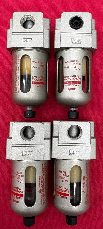 SMC AFM20-N02-CZ MODULAR PNEUMATIC MIST SEPARATOR 150PSI MAX - QTY 4
