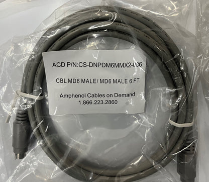 AMPHENOL CABLES on DEMAND CS-DNPDM6MMX2-006 6-PIN CBL MD6 MALE / MD6 LOT OF 10