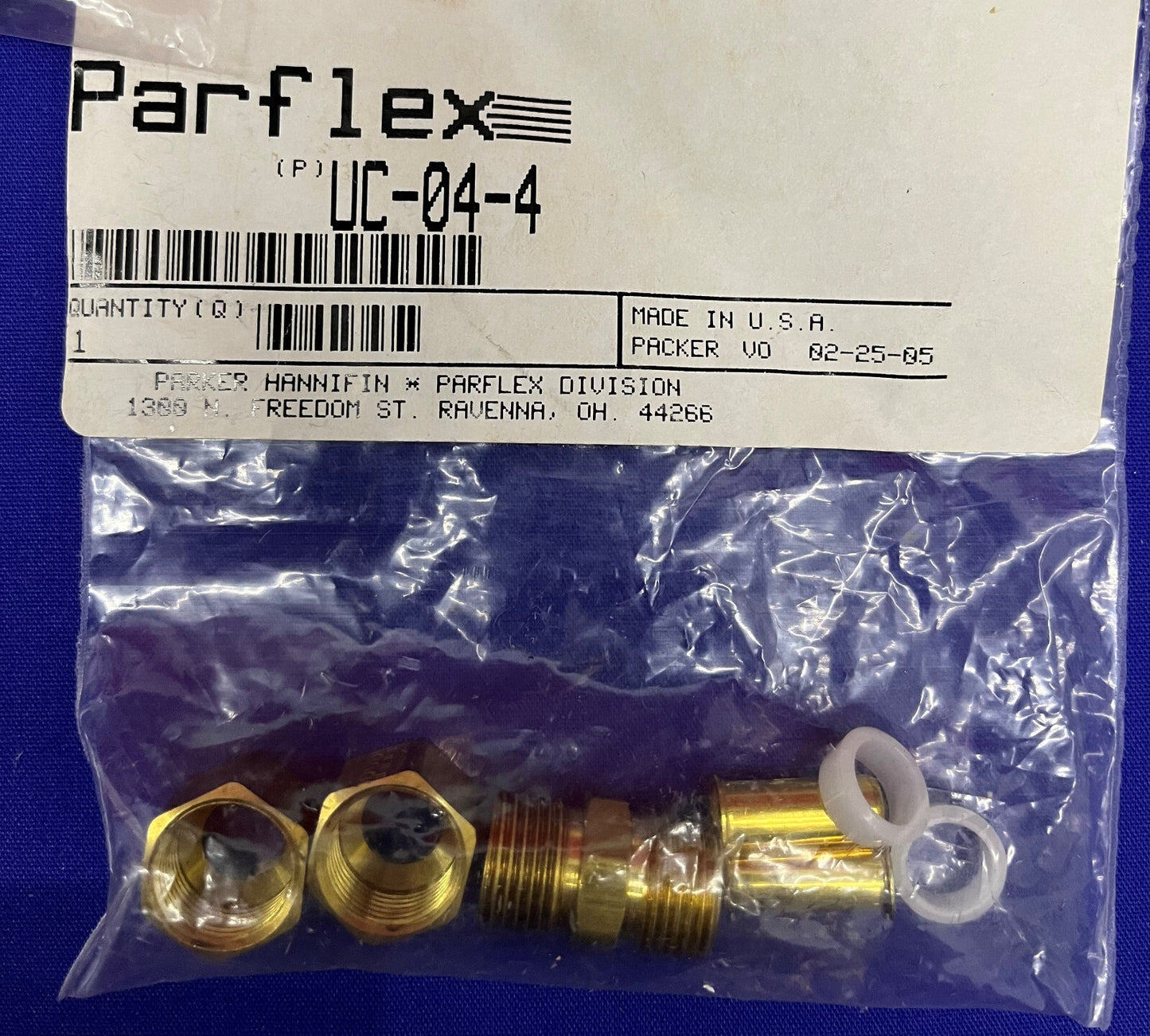 1 lot de 5 paquets - Tuyau et raccords Parker Parflex UC-04-4 FS en laiton 1/4