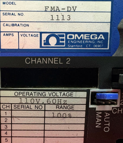 OMEGA FMA-DV GAS MASS FLOW CONTROLLER  115V RANGE: 0-100% - FOR PARTS/REPAIR