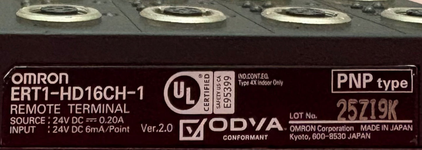 OMRON MODULE ERT1-HD16CH-1 REMOTE I/O (RIO) WATERPROOF TERMINAL CONTROLLER VER 2