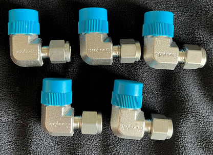 1 paquet de 5 raccords et adaptateurs de tubes Swagelok SS-400-2-6, coude mâle 1/4 x 3/8
