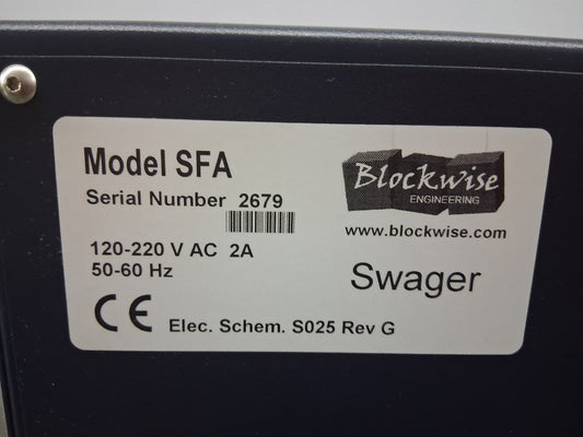 Blockwise Engineering SFA Marker Band Swager 120-220 VAC 2A 50-60 Hz 500 RPM