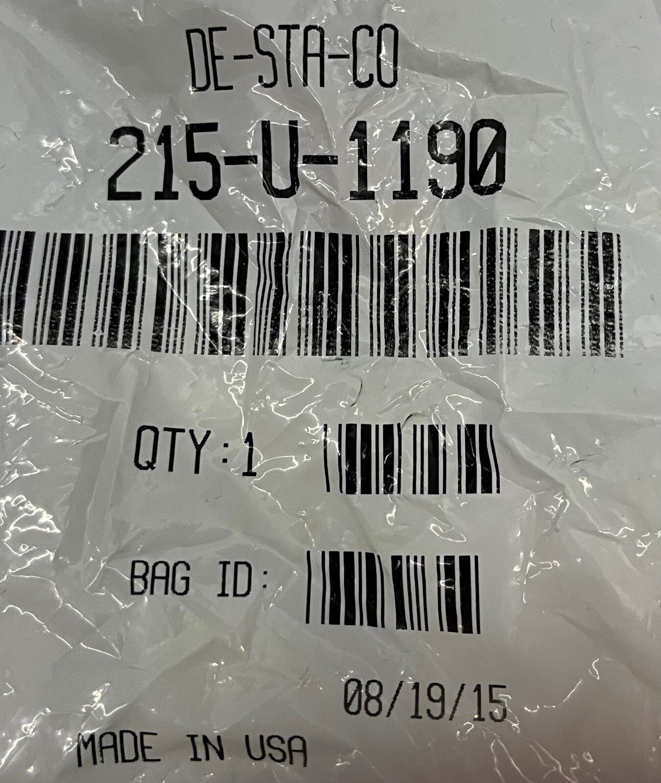 DE-STA-CO 215-U-1190 PINCE DE MAINTIEN MANUELLE LOT DE 2