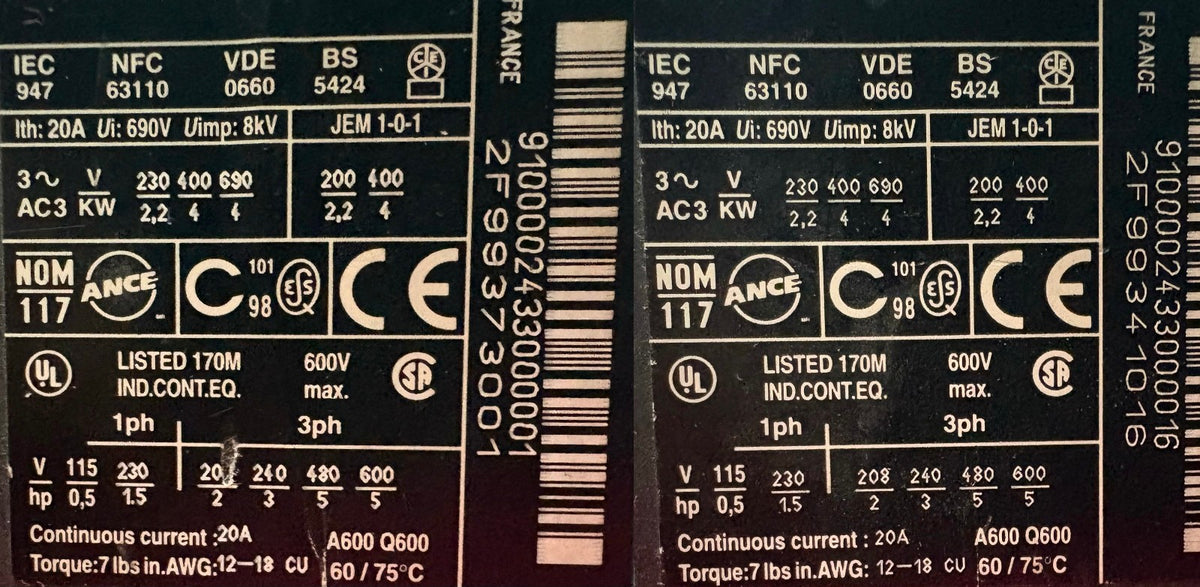 Lot of 2 TELEMECANIQUE CONTACTOR LP4K0910BW3 24V USED