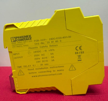 PHOENIX SAFETY RELAY PSR-ESD-30 PSR-SCP- 24DC/ESD/4X1/30 ORDER NO 2981800
