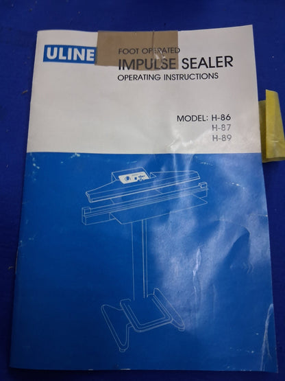 ULINE H-86 FOOT OPERATED IMPULSE SEALER 24" ITEM IS USED TESTED WORKS.