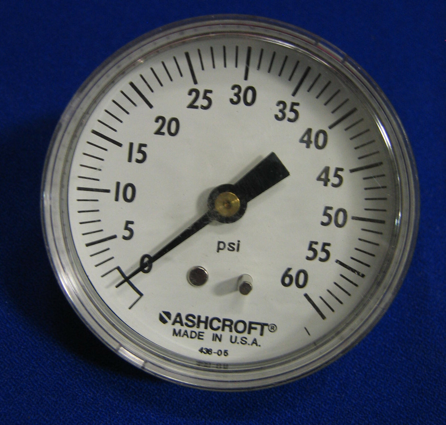 ASHCROFT MODEL 436-05 0-60 PSI MANOMETER MESSING STOPCONTACT BRONZEN BUIS