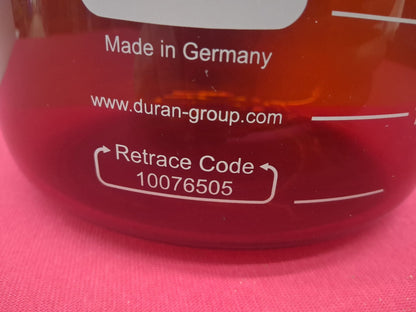 Schott Duran 5000ml (5L) Amber Glass Media Bottle. Duran GL45 Red Cap Ring