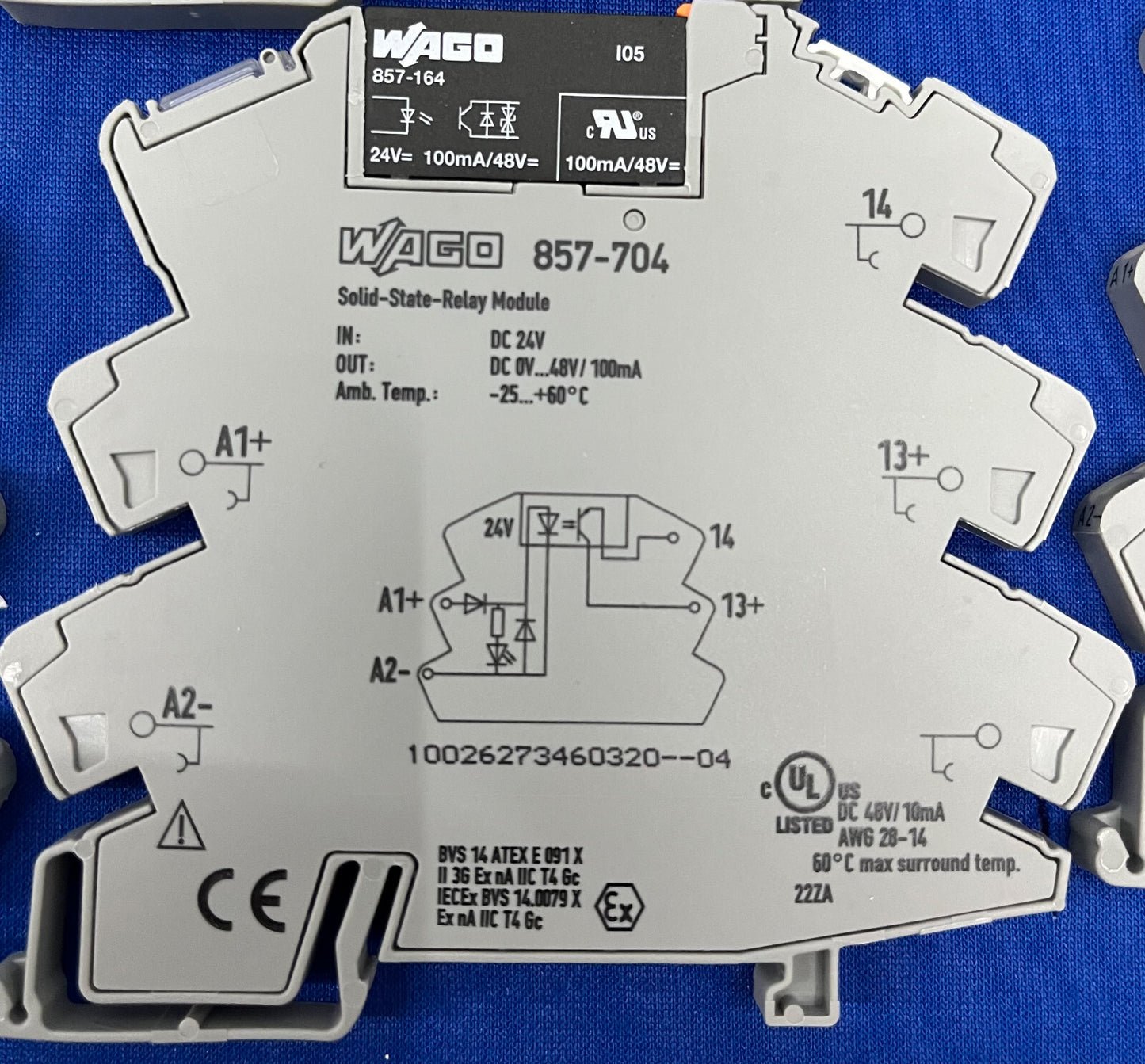 WAGO 857-704 SOLID STATE RELAISMODULE MET 857-164 SOLID STATE RELAIS - AANTAL VAN 10