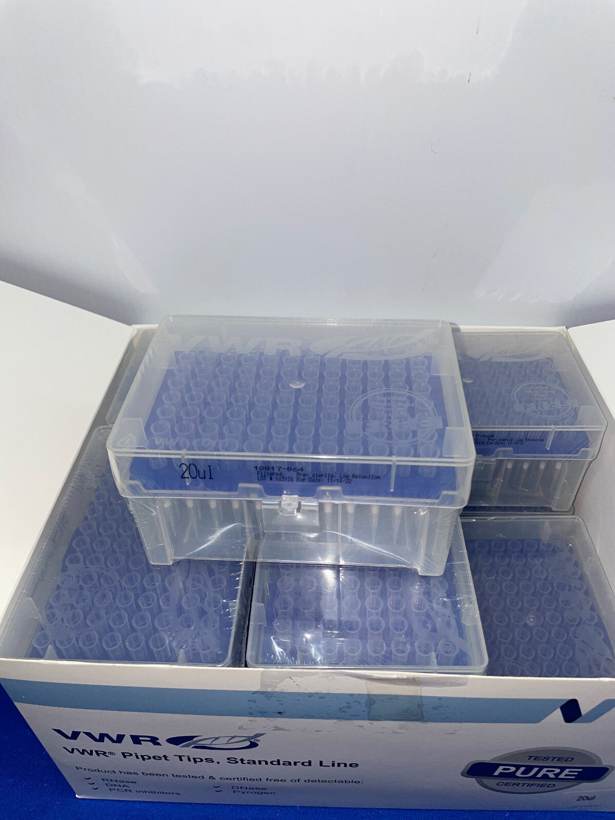 VWR 10017-064 PUNTAS DE PIPETA LÍNEA ESTÁNDAR 20ul - 1 PAQUETE DE 10 RACKS DE 96 PUNTAS