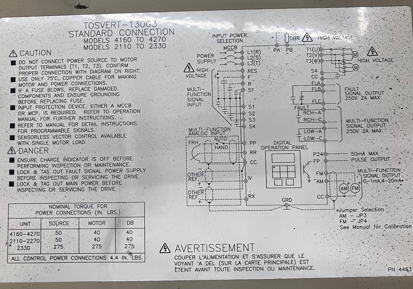 INVERTER A TRANSISTOR TOSHIBA VT130G3U4220 TOSVERT-130 G3 