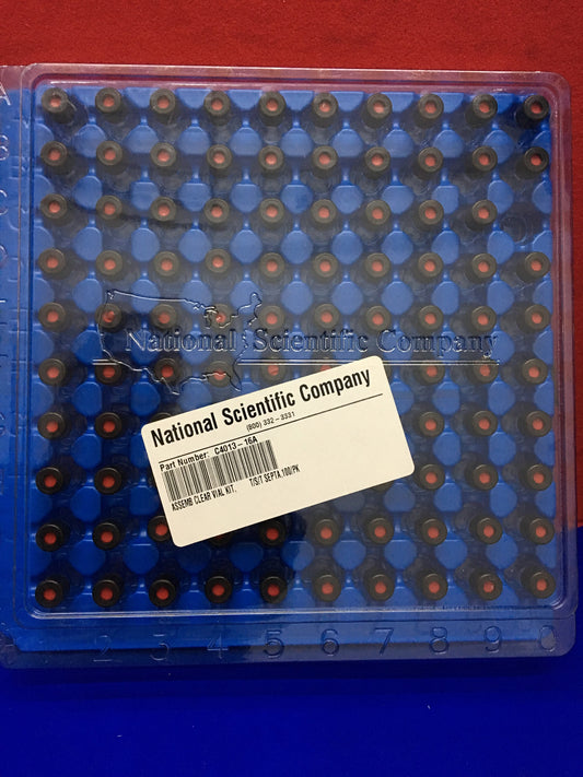 NATIONAL SCIENTIFIC C4013-16A '1 PACK OF 100 VIALS' ASSEMB CLEAR VIAL KIT