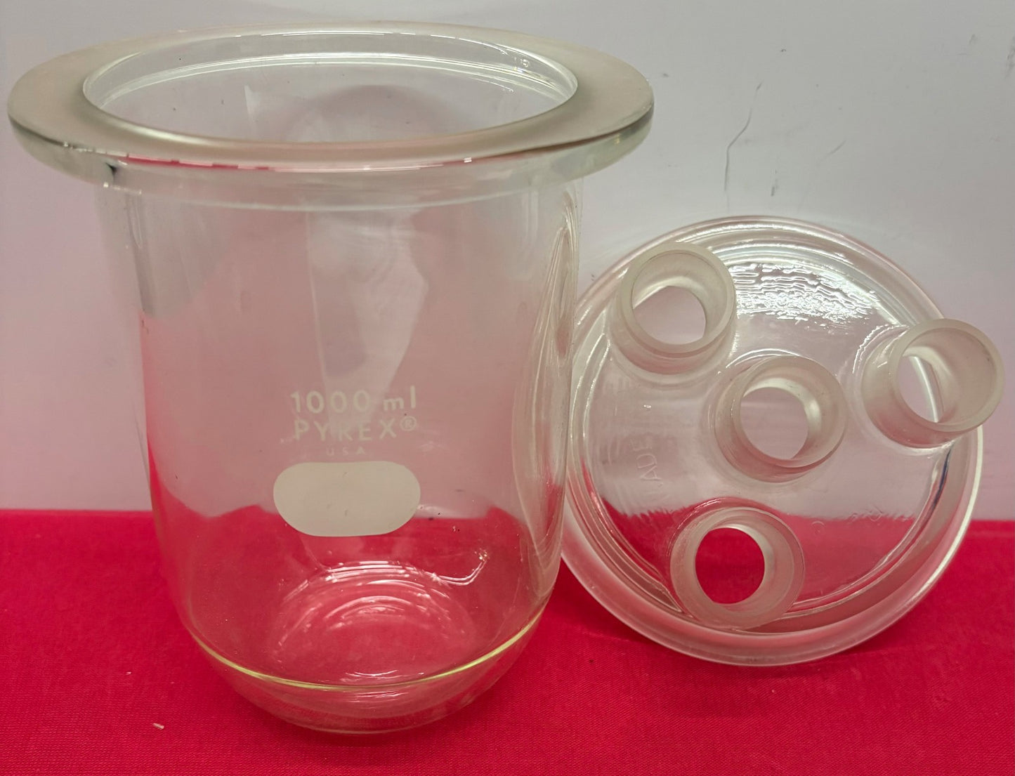 PYREX ® 1000mL RESIN REACTION KETTLE BOROSILICATE GLASS VESSEL w/ 4-NECK COVER