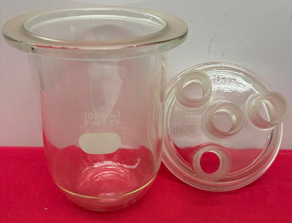 PYREX ® 1000mL RESIN REACTION KETTLE BOROSILICATE GLASS VESSEL w/ 4-NECK COVER
